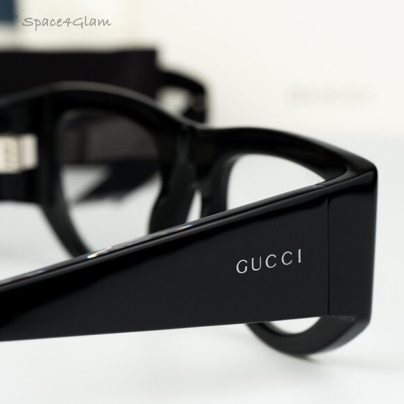 Gucci Women Sunglasses Black Transparent Rectangular GG1917S 002 BRAND NEW main image 7